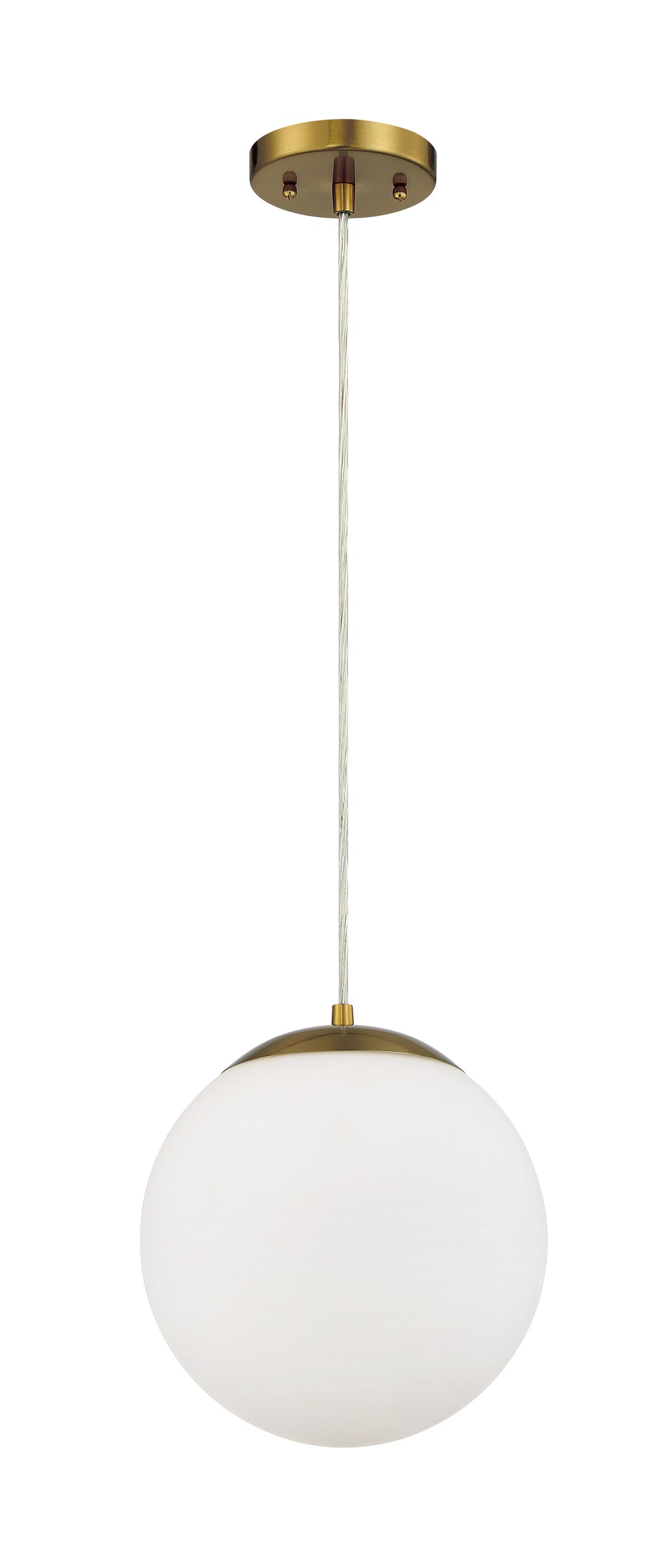 Gaze 1 Light 10" Pendant in Satin Brass (White Glass) CRAFTMADE