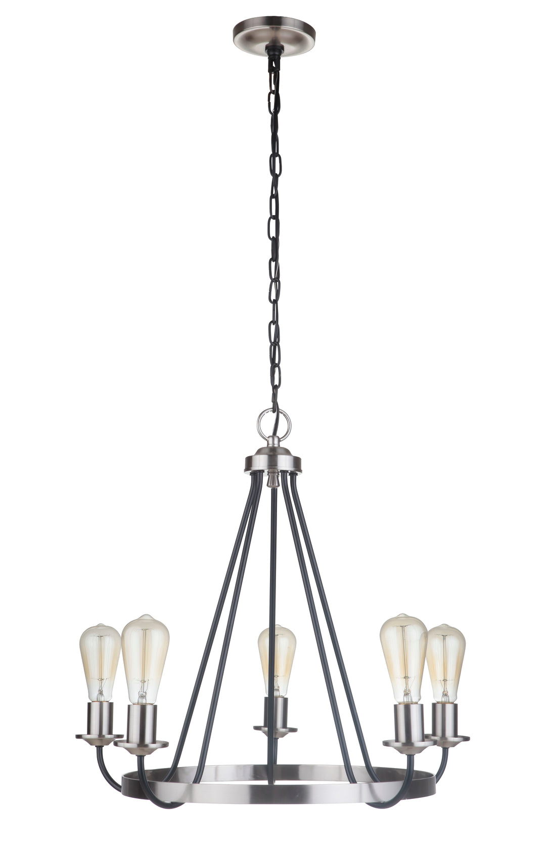 Randolph 5 Light Chandelier in Flat Black/Brushed Polished Nickel CRAFTMADE