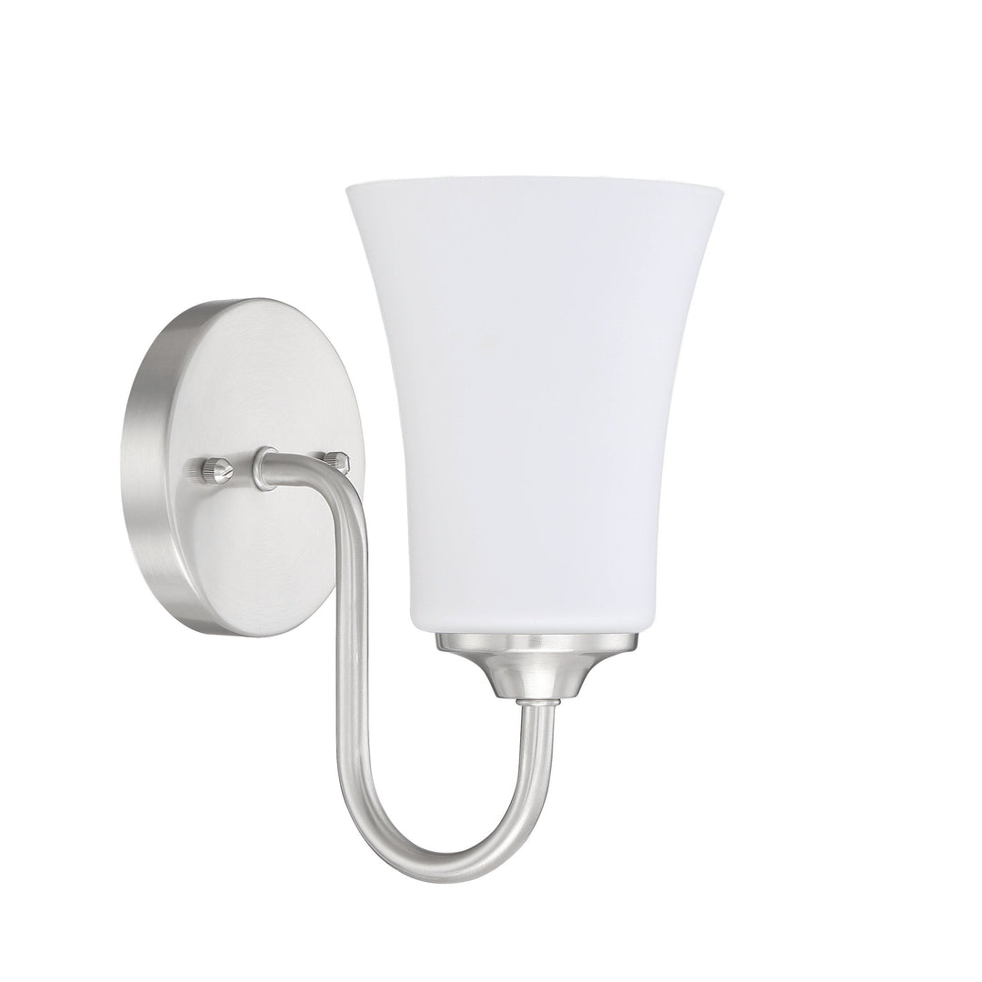 Gwyneth 1 Light Wall Sconce in Brushed Polished Nickel (White Glass) CRAFTMADE