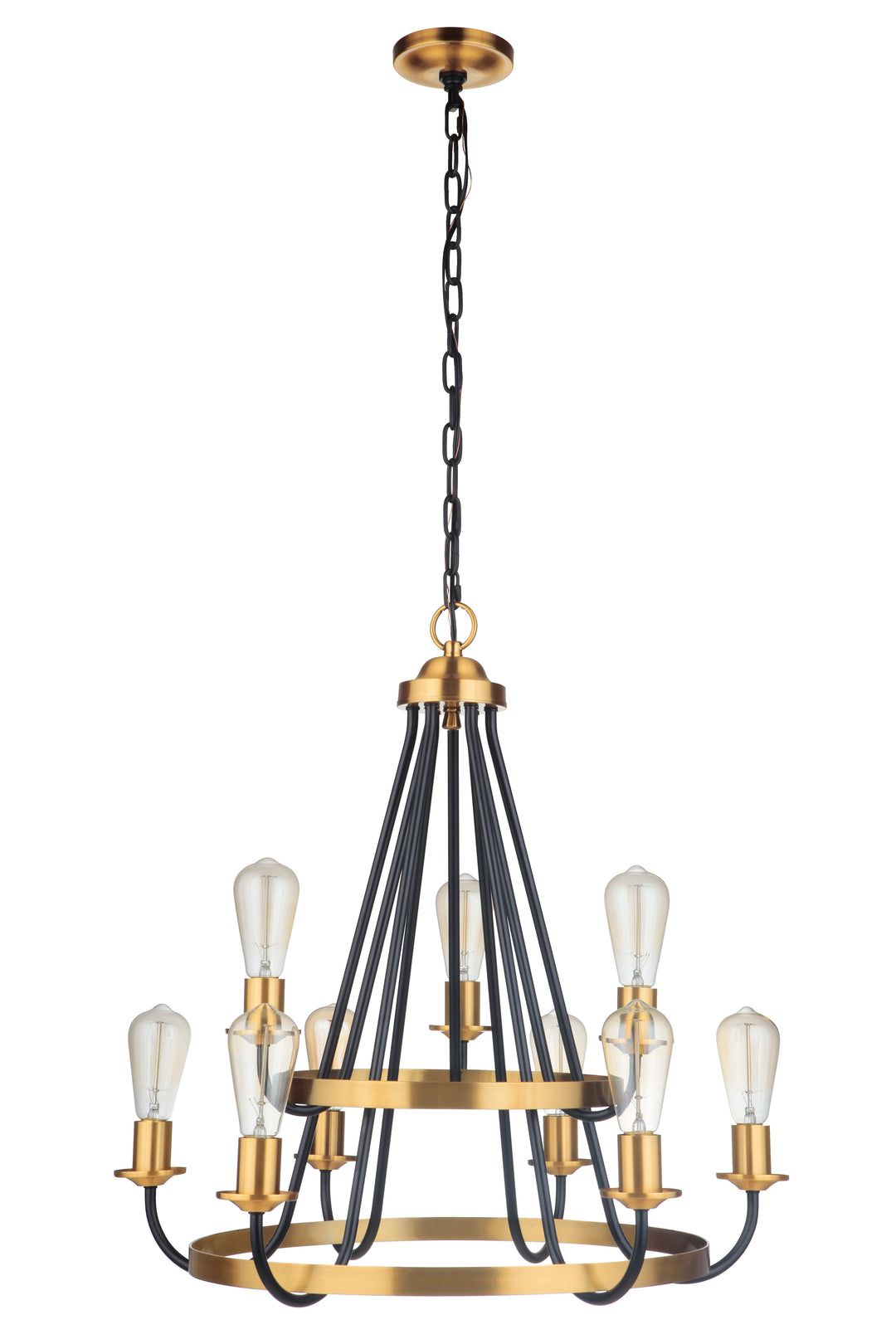 Randolph 9 Light Chandelier in Flat Black/Satin Brass CRAFTMADE