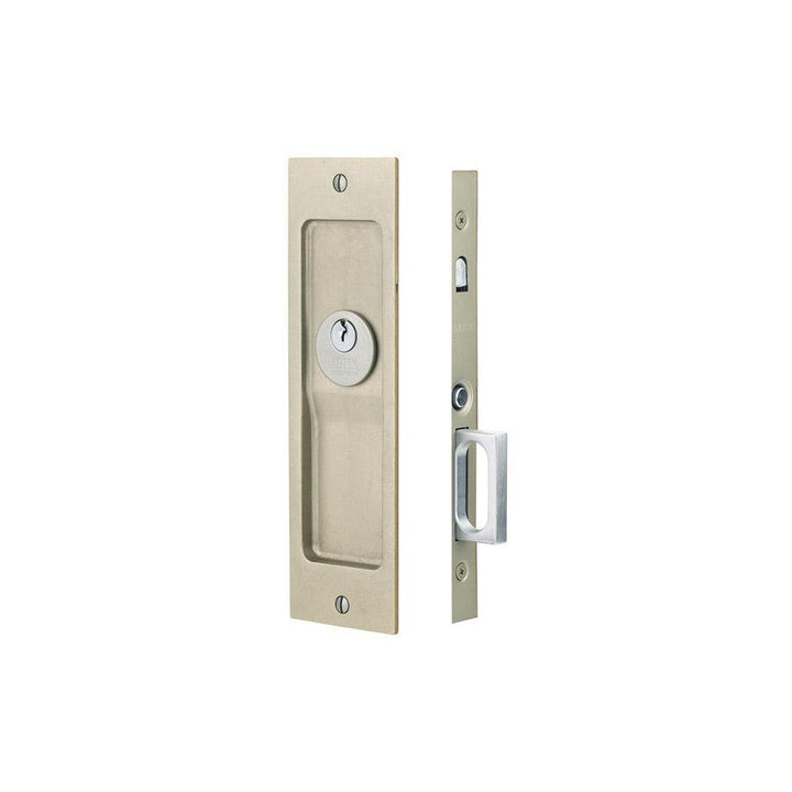 Emtek Sandcast Bronze Rustic Modern Rectangular Mortise Pocket Door (Several Finishes Available) EMTEK