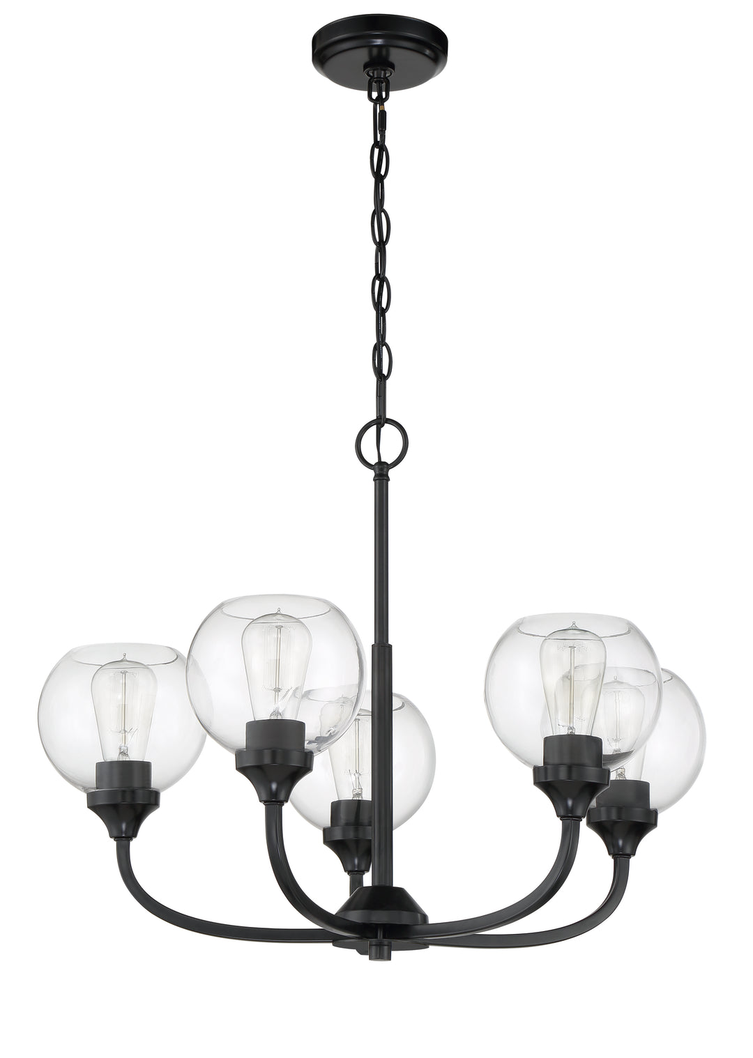 Glenda 5 Light Chandelier in Flat Black CRAFTMADE