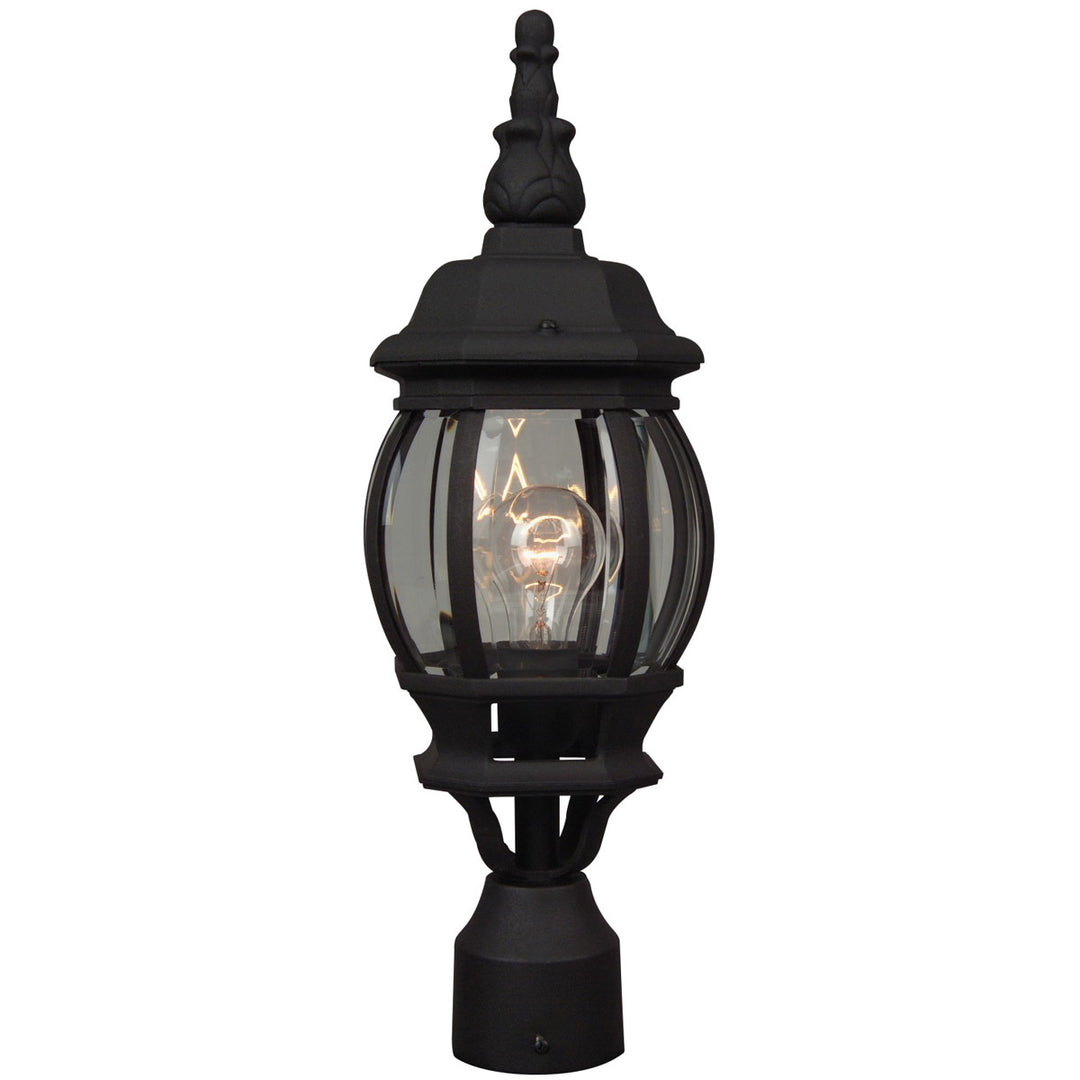 French Style 1 Light Outdoor Post Mount in Textured Black CRAFTMADE