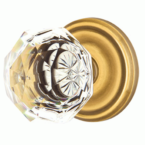 Diamond Crystal Door Knob Set With Regular Rosette (Several Finish Options) EMTEK