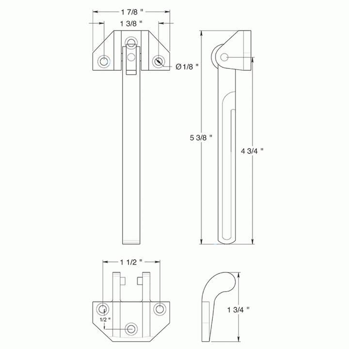 Door Guards, Security, Solid Brass 6 3/4" Door Guard (Polished Brass Finish) DELTANA