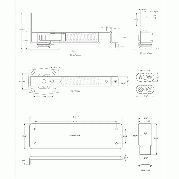 Double Action Solid Brass Spring Hinge (PVD Finish) DELTANA