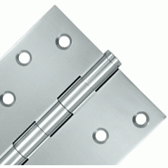 4 Inch X 4 Inch Solid Brass Zig-Zag Hinge (Square Corner, Chrome Finish) DELTANA