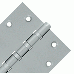 4 1/2 Inch X 4 1/2 Inch Solid Brass Four Ball Bearing Square Hinge (Brushed Chrome Finish) DELTANA