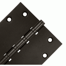 5 Inch X 5 Inch Solid Brass Four Ball Bearing Square Hinge (Oil Rubbed Bronze Finish) DELTANA