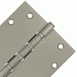 5 Inch X 5 Inch Solid Brass Four Ball Bearing Square Hinge (Brushed Nickel Finish) DELTANA