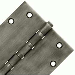 5 Inch X 5 Inch Solid Brass Four Ball Bearing Square Hinge (Antique Nickel Finish) DELTANA