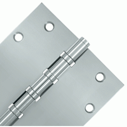 5 Inch X 5 Inch Solid Brass Four Ball Bearing Square Hinge (Chrome) DELTANA