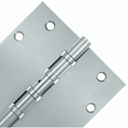 5 Inch X 5 Inch Solid Brass Non-Removable Pin Square Hinge (Chrome Finish) DELTANA