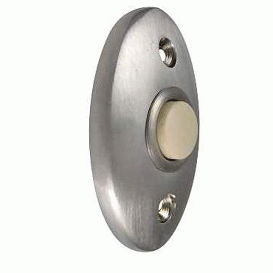 2 3/8 Inch Solid Brass Door Bell Button (Brushed Chrome Finish) DELTANA