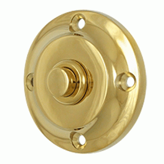 2 1/3 Inch Contemporary Push Button Door Bell (Polished Brass Finish) DELTANA