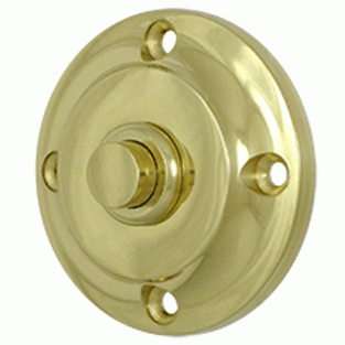 2 1/3 Inch Contemporary Push Button Door Bell (Polished Brass Finish) DELTANA