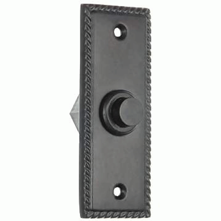 3 1/3 Inch Solid Brass Doorbell Button (Flat Black Finish) DELTANA