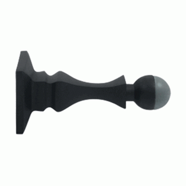 3 1/2 Inch Solid Brass Baseboard Door Bumper Stop (Flat Black) DELTANA