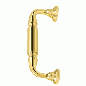 8 Inch Deltana Solid Brass Door Pull With Rosette (Polished Brass Finish) DELTANA