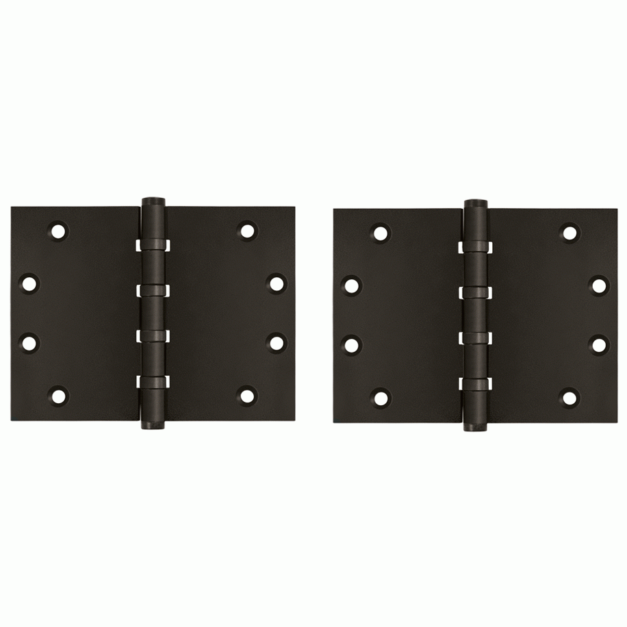 4 1/2 Inch X 6 Inch Solid Brass Wide Throw Hinge (Square Corner, Oil Rubbed Bronze Finish) DELTANA