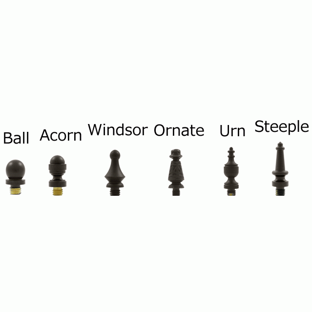 Pair 4 Inch X 4 Inch Non-Removable Pin Hinge Interchangeable Finials (Square Corner, Oil Rubbed Bronze Finish) DELTANA