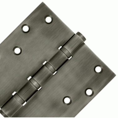 6 Inch X 6 Inch Solid Brass Ball Bearing Square Hinge (Antique Nickel Finish) DELTANA