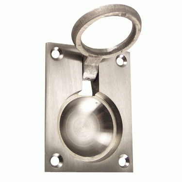 2 1/2 Inch Solid Brass Traditional Flush Ring Pull (Antique Nickel Finish) DELTANA