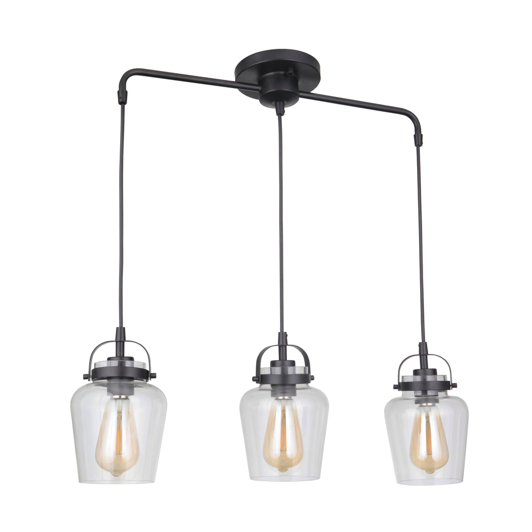 Trystan 3 Light Pendant in Flat Black CRAFTMADE