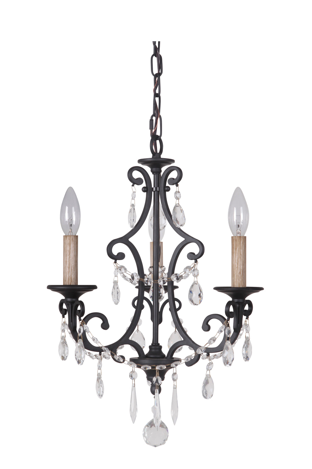 Bentley 3 Light Chandelier in Matte Black CRAFTMADE