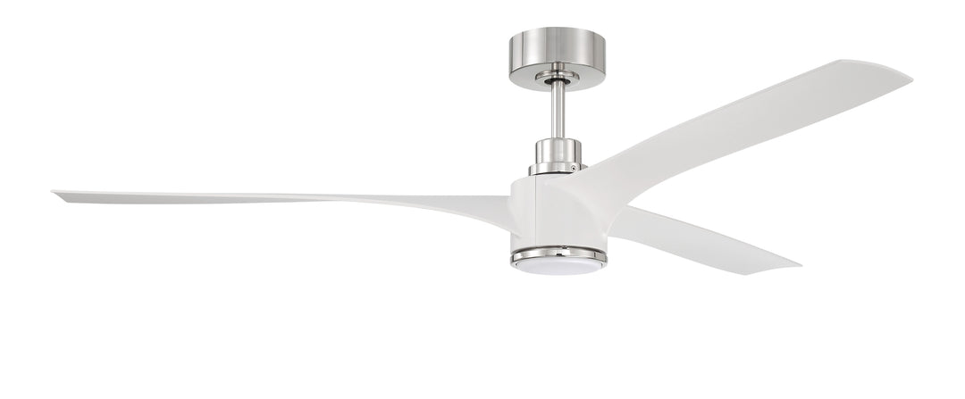 60" Phoebe in White/Polished Nickel w/ White Blades CRAFTMADE