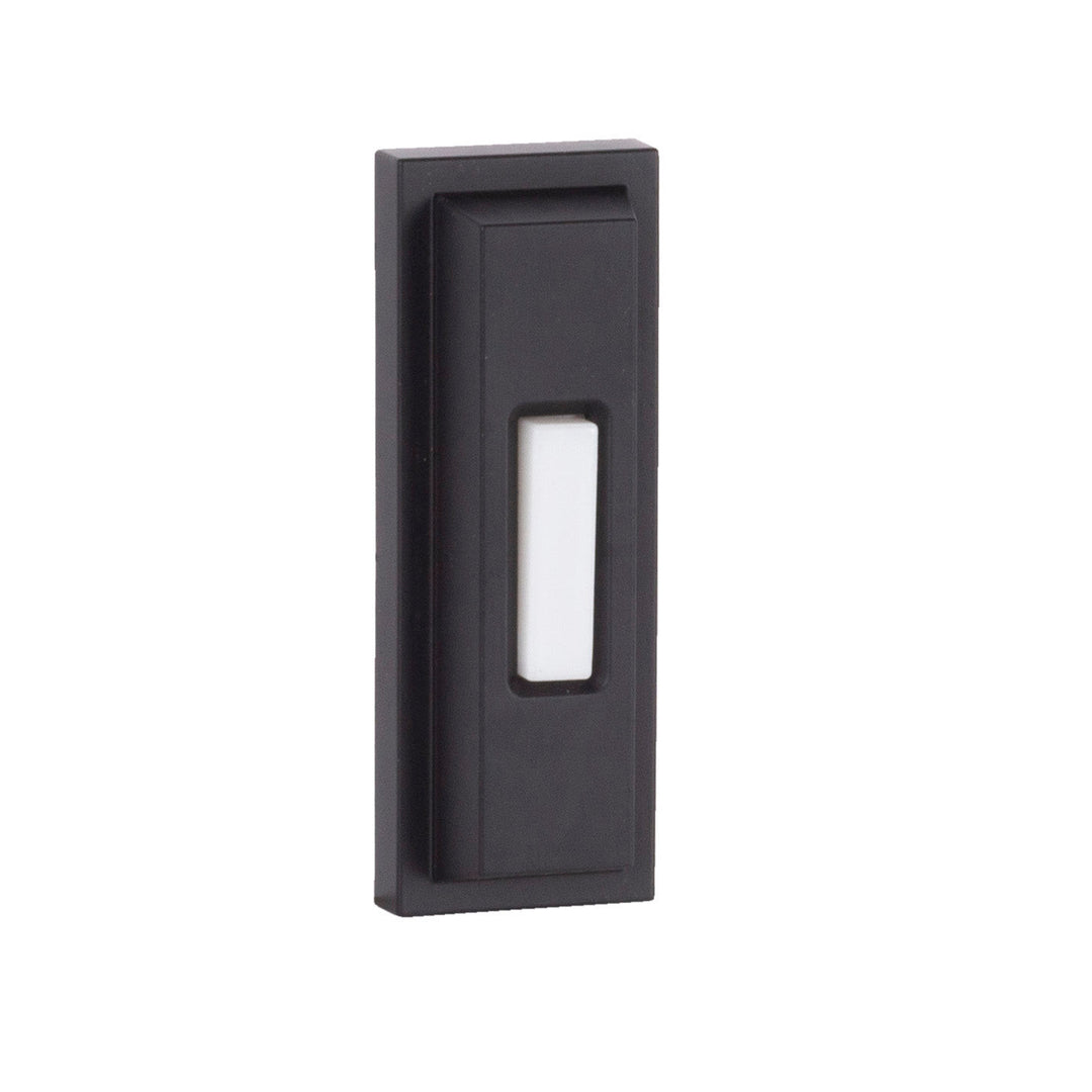 Surface Mount LED Lighted Push Button, Beveled Rectangle in Flat Black CRAFTMADE