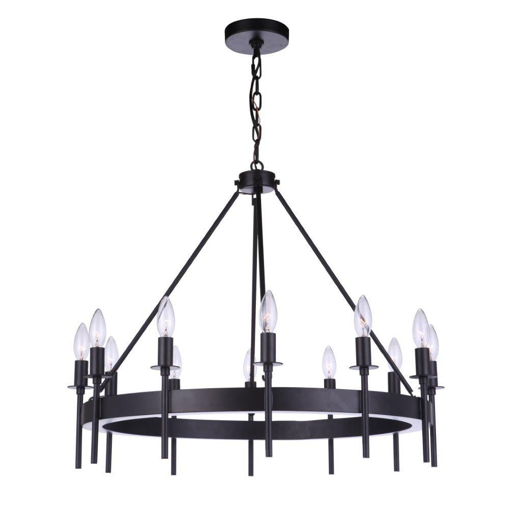 Larrson 12 Light Chandelier in Flat Black CRAFTMADE