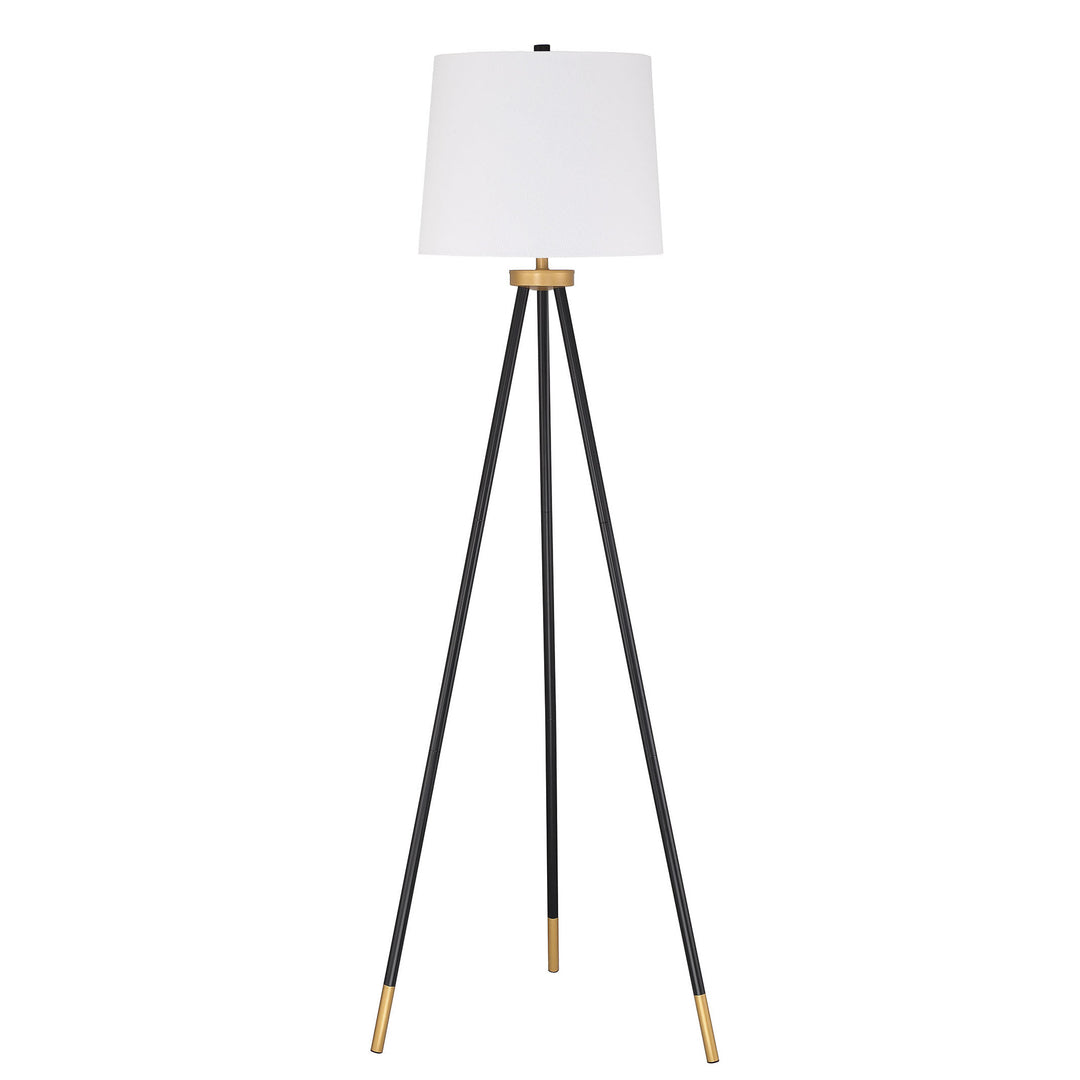 1 Light Metal Tri-Pod Base Floor Lamp in Painted Black/Gold CRAFTMADE