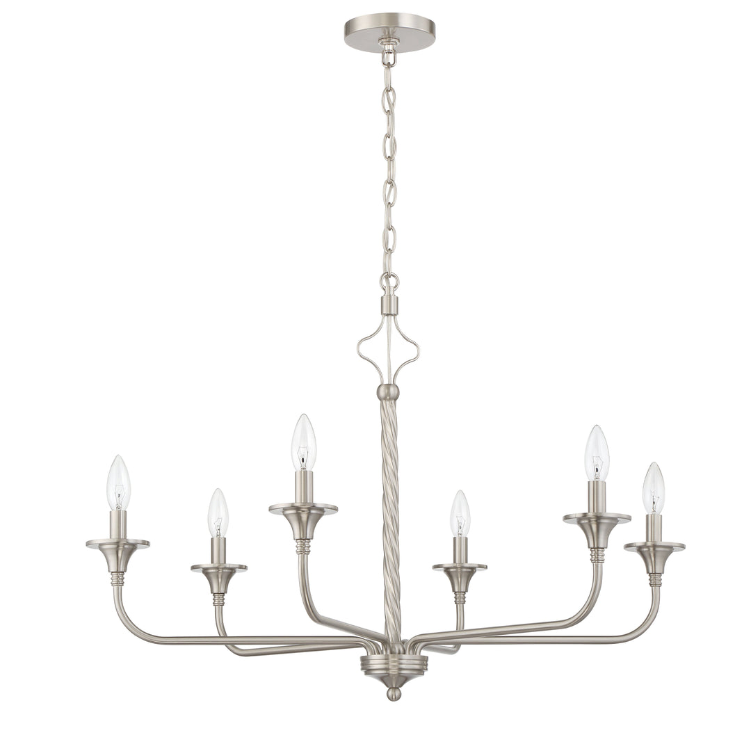 Jolenne 6 Light Chandelier in Brushed Polished Nickel CRAFTMADE