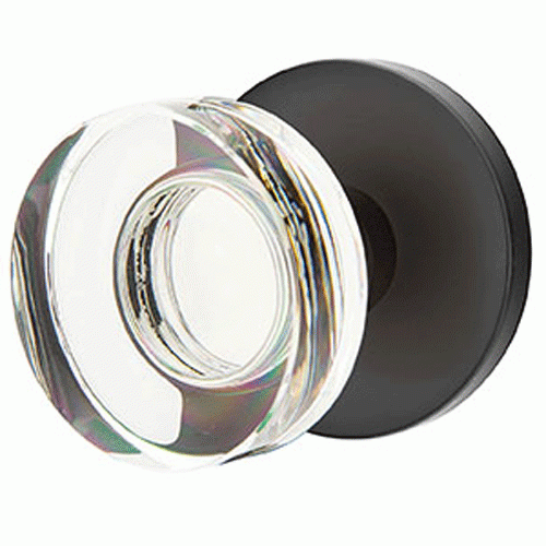 Emtek 520MDC Modern Disc Crystal Door Knob Set with Disk Rosette EMTEK