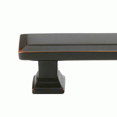 11 1/4 Inch Overall (10 Inch c-c) Brass Geometric Rectangular Pull (Oil Rubbed Bronze Finish) EMTEK