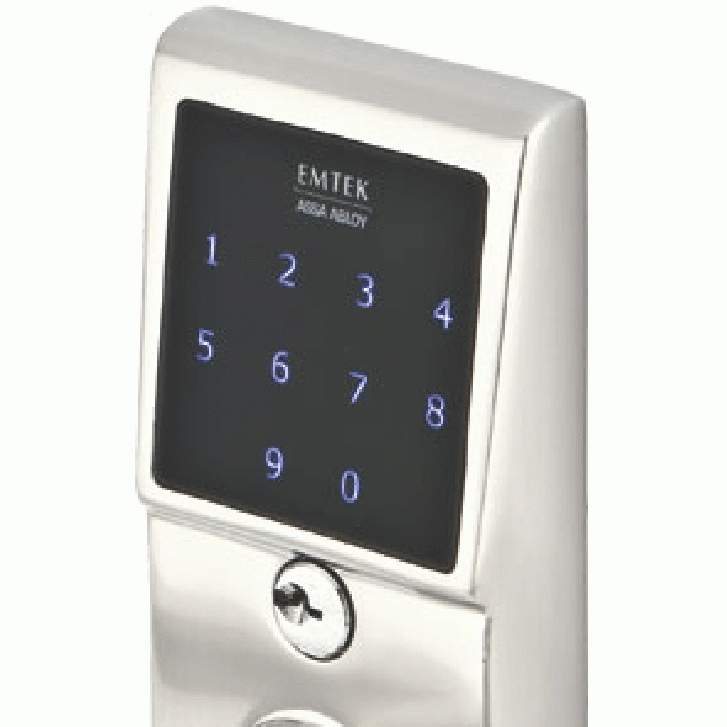 Emtek E4020 Door Hardware EMTouch Brass Keypad Lever Set (Brushed Nickel Finish) EMTEK