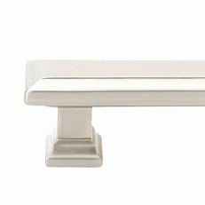 5 1/4 Inch Overall (4 Inch c-c) Brass Geometric Rectangular Pull (Satin Nickel Finish) EMTEK