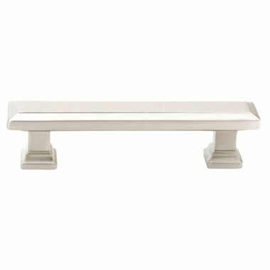 11 1/4 Inch Overall (10 Inch c-c) Brass Geometric Rectangular Pull (Satin Nickel Finish) EMTEK