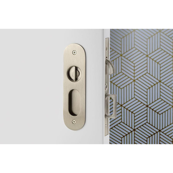 Emtek Narrow Oval Brass Mortise Pocket Door (Several Finishes Available) EMTEK