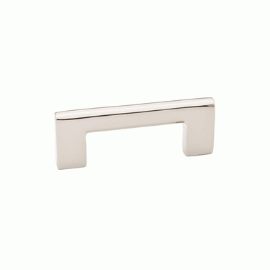 12 5/8 Inch Overall (12 Inch c-c) Brass Trail Pull (Polished Nickel Finish) EMTEK