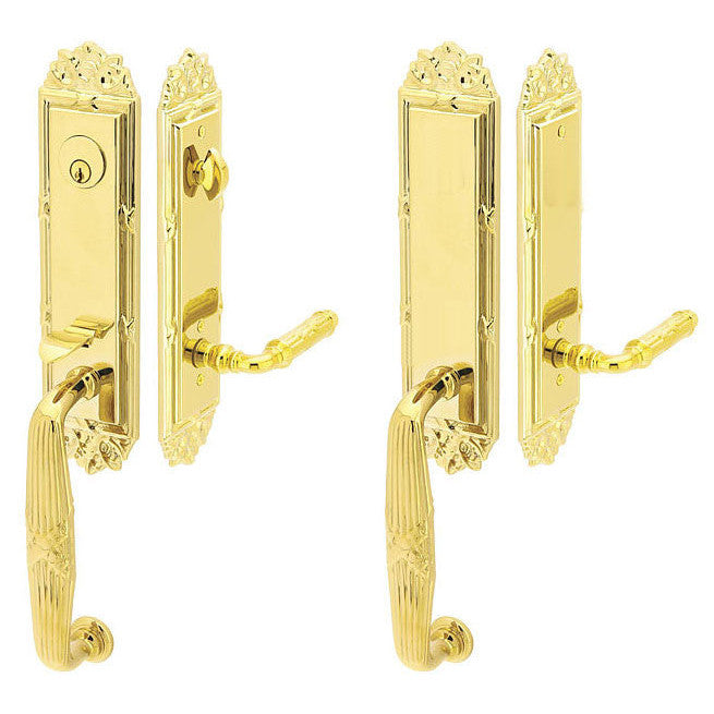 Solid Brass Regency Style Mortise Entryway Set (Polished Brass Finish) EMTEK