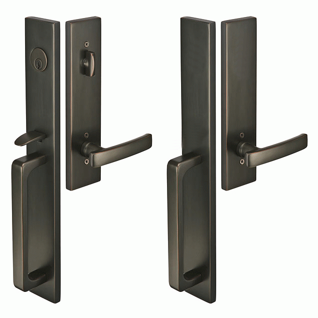 Solid Brass Lugano Style Mortise Entryway Set (Oil Rubbed Bronze Finish) EMTEK