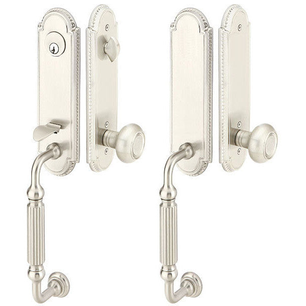 Solid Brass Orleans Style Entryway Set (Brushed Nickel Finish) EMTEK