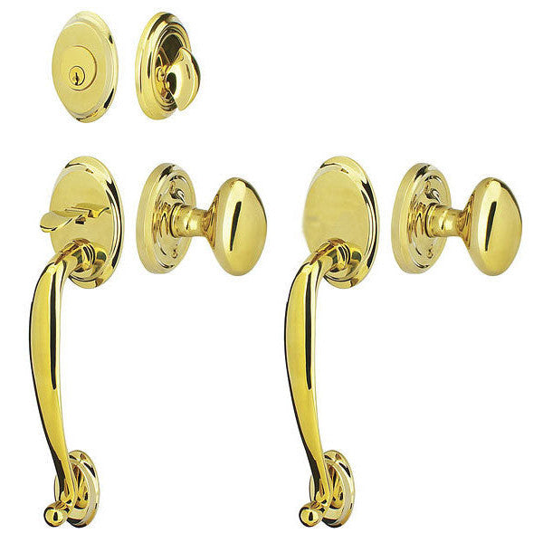 Solid Brass Saratoga Style Entryway Set (Polished Brass Finish) EMTEK