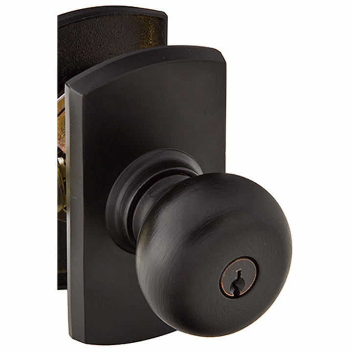 Emtek Solid Brass Key In Winchester Door Knob Set With Rounded Rectangular Rosette EMTEK