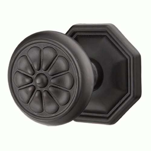 Solid Brass Lost Wax Petal Door Knob Set With Octagon Rosette (Several Finish Options) EMTEK