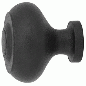 Emtek 1 1/4 Inch Wrought Steel Brittany Knob (Flat Black Finish) EMTEK