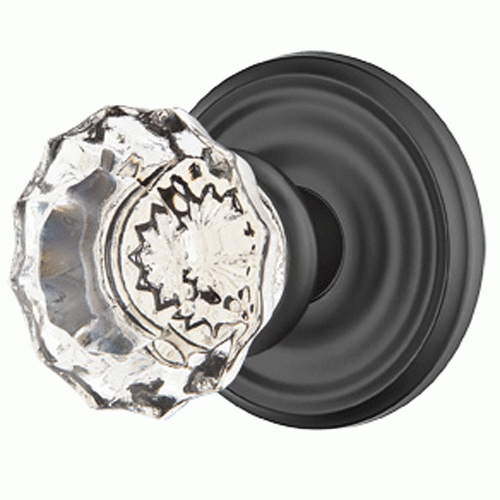 Crystal Astoria Door Knob Set With Regular Rosette (Several Finish Options) EMTEK