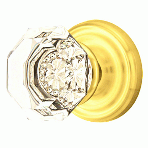 Emtek Crystal Old Town Clear Door Knob Set With Regular Rosette (Several Finish Options) EMTEK